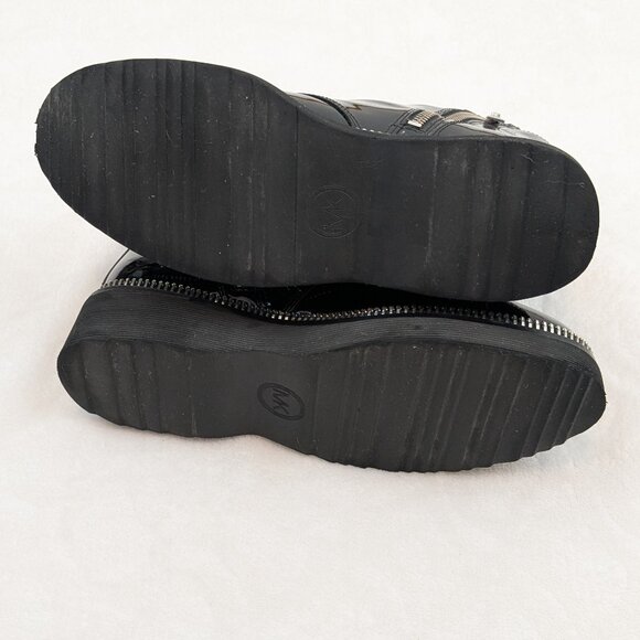 MICHAEL Michael Kors Women's Haskell Platform Combat Boots Patent Leather Black - Picture 13 of 15